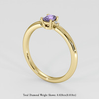 0.31 Ct. Violet Sapphire Ring, 18K Yellow Gold 2