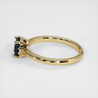 0.65 Ct. Greenish Blue Sapphire Ring, 18K Yellow Gold 4