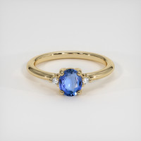 0.58 Ct. Blue Sapphire Ring, 18K Yellow Gold 1