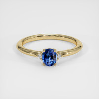 0.51 Ct. Blue Sapphire Ring, 18K Yellow Gold 1