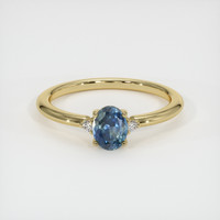0.66 Ct. Sapphire Ring, 18K Yellow Gold 1