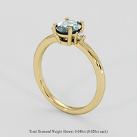1.02 Ct. Bluish Green Sapphire Ring, 18K Yellow Gold 2