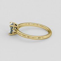 1.02 Ct. Bluish Green Sapphire Ring, 18K Yellow Gold 4