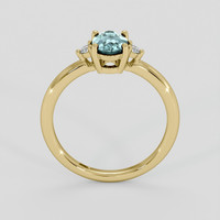 0.90 Ct. Greenish Blue Sapphire Ring, 18K Yellow Gold 3