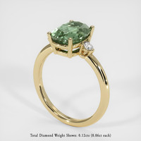 3.64 Ct. Green Sapphire Ring, 18K Yellow Gold 2