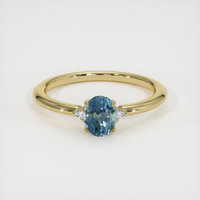 0.68 Ct. Sapphire Ring, 18K Yellow Gold 1