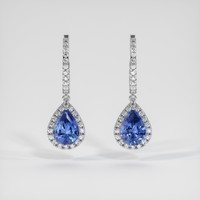 <span>3.01</span>&nbsp;<span class="tooltip-light">Ct.Tw.<span class="tooltiptext">Total Carat Weight</span></span> Sapphire Earrings, Platinum 950 1