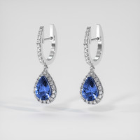 <span>3.01</span>&nbsp;<span class="tooltip-light">Ct.Tw.<span class="tooltiptext">Total Carat Weight</span></span> Sapphire Earrings, Platinum 950 3
