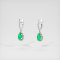 <span>2.74</span>&nbsp;<span class="tooltip-light">Ct.Tw.<span class="tooltiptext">Total Carat Weight</span></span> Emerald Earrings, Platinum 950 3