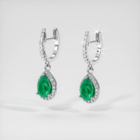 Emerald Earrings 0.70 Ct.Tw.Total Carat Weight, Platinum 950 Preview