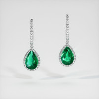 Emerald Earrings 0.80 Ct.Tw.Total Carat Weight, Platinum 950 Preview