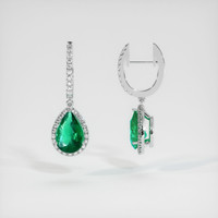 Emerald Earrings 0.80 Ct.Tw.Total Carat Weight, Platinum 950 Preview