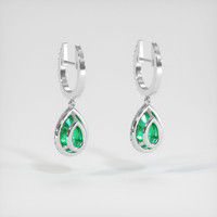 Emerald Earrings 0.80 Ct.Tw.Total Carat Weight, Platinum 950 Preview