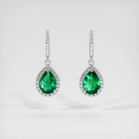 <span>1.05</span>&nbsp;<span class="tooltip-light">Ct.Tw.<span class="tooltiptext">Total Carat Weight</span></span> Emerald Earrings, Platinum 950 1