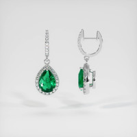 <span>1.05</span>&nbsp;<span class="tooltip-light">Ct.Tw.<span class="tooltiptext">Total Carat Weight</span></span> Emerald Earrings, Platinum 950 2