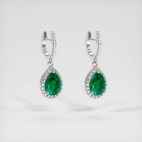 <span>1.05</span>&nbsp;<span class="tooltip-light">Ct.Tw.<span class="tooltiptext">Total Carat Weight</span></span> Emerald Earrings, Platinum 950 3