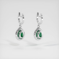 <span>1.05</span>&nbsp;<span class="tooltip-light">Ct.Tw.<span class="tooltiptext">Total Carat Weight</span></span> Emerald Earrings, Platinum 950 4