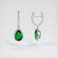 <span>3.50</span>&nbsp;<span class="tooltip-light">Ct.Tw.<span class="tooltiptext">Total Carat Weight</span></span> Emerald Earrings, Platinum 950 2