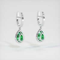 3.50 Ct.Tw. Emerald Earrings, Platinum 950 4