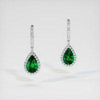 <span>5.46</span>&nbsp;<span class="tooltip-light">Ct.Tw.<span class="tooltiptext">Total Carat Weight</span></span> Emerald Earrings, Platinum 950 1