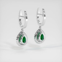 2.96 Ct.Tw. Emerald Earrings, Platinum 950 4