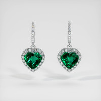 <span>2.55</span>&nbsp;<span class="tooltip-light">Ct.Tw.<span class="tooltiptext">Total Carat Weight</span></span> Emerald Earrings, Platinum 950 1