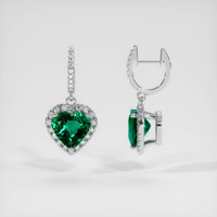 2.55 Ct.Tw. Emerald Earrings, Platinum 950 2