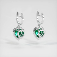 2.55 Ct.Tw. Emerald Earrings, Platinum 950 4