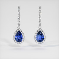 <span>3.15</span>&nbsp;<span class="tooltip-light">Ct.Tw.<span class="tooltiptext">Total Carat Weight</span></span> Sapphire Earrings, Platinum 950 1