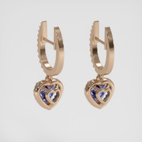 <span>1.66</span>&nbsp;<span class="tooltip-light">Ct.Tw.<span class="tooltiptext">Total Carat Weight</span></span> Violetish Blue Tanzanite Earrings, 14K Rose Gold 4