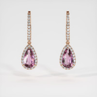 3.48 Ct.Tw. Gemstone Earrings, 14K Rose Gold 1