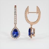 <span>1.68</span>&nbsp;<span class="tooltip-light">Ct.Tw.<span class="tooltiptext">Total Carat Weight</span></span> Sapphire Earrings, 14K Rose Gold 2