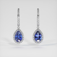 <span>4.91</span>&nbsp;<span class="tooltip-light">Ct.Tw.<span class="tooltiptext">Total Carat Weight</span></span> Sapphire Earrings, 14K White Gold 1