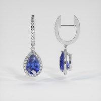 <span>4.91</span>&nbsp;<span class="tooltip-light">Ct.Tw.<span class="tooltiptext">Total Carat Weight</span></span> Sapphire Earrings, 14K White Gold 2