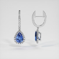 <span>3.01</span>&nbsp;<span class="tooltip-light">Ct.Tw.<span class="tooltiptext">Total Carat Weight</span></span> Sapphire Earrings, 14K White Gold 2