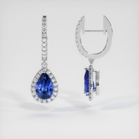 <span>3.15</span>&nbsp;<span class="tooltip-light">Ct.Tw.<span class="tooltiptext">Total Carat Weight</span></span> Sapphire Earrings, 14K White Gold 2