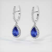 <span>3.15</span>&nbsp;<span class="tooltip-light">Ct.Tw.<span class="tooltiptext">Total Carat Weight</span></span> Sapphire Earrings, 14K White Gold 3