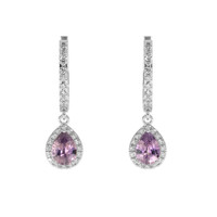 1.41 Ct.Tw. Purple Sapphire Earrings, 14K White Gold 1
