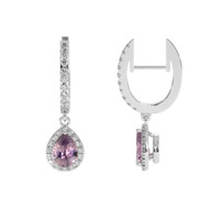 1.41 Ct.Tw. Purple Sapphire Earrings, 14K White Gold 2