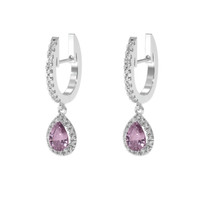 1.41 Ct.Tw. Purple Sapphire Earrings, 14K White Gold 3