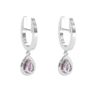 1.41 Ct.Tw. Purple Sapphire Earrings, 14K White Gold 4