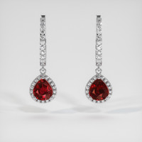 <span>2.20</span> <span class="tooltip-light">Ct.Tw.<span class="tooltiptext">Total Carat Weight</span></span> Ruby Earrings, 14K White Gold 1