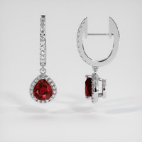 <span>2.20</span>&nbsp;<span class="tooltip-light">Ct.Tw.<span class="tooltiptext">Total Carat Weight</span></span> Ruby Earrings, 14K White Gold 2