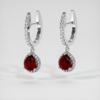 <span>2.20</span>&nbsp;<span class="tooltip-light">Ct.Tw.<span class="tooltiptext">Total Carat Weight</span></span> Ruby Earrings, 14K White Gold 3