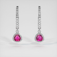 <span>0.68</span>&nbsp;<span class="tooltip-light">Ct.Tw.<span class="tooltiptext">Total Carat Weight</span></span> Sapphire Earrings, 14K White Gold 1