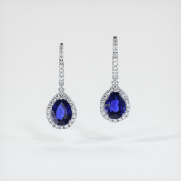<span>3.82</span>&nbsp;<span class="tooltip-light">Ct.Tw.<span class="tooltiptext">Total Carat Weight</span></span> Sapphire Earrings, 18K White Gold 1