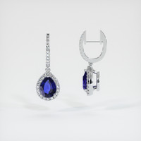 <span>3.82</span>&nbsp;<span class="tooltip-light">Ct.Tw.<span class="tooltiptext">Total Carat Weight</span></span> Sapphire Earrings, 18K White Gold 2