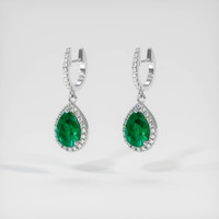 Emerald Earrings 1.05 Ct.Tw.Total Carat Weight 18K White Gold Preview