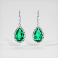 9.02 Ct.Tw. Emerald Earrings, 18K White Gold 1
