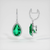 9.02 Ct.Tw. Emerald Earrings, 18K White Gold 2